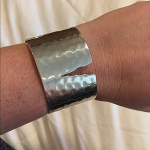 Silver Rustic Cuff with detail